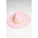 Wide Brim Fedora Hat With Matte Chain - LECCE