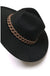 Wide Brim Fedora Hat With Matte Chain - LECCE