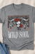 Wild Soul Cowskull With Red Roses T-shirt flat lay