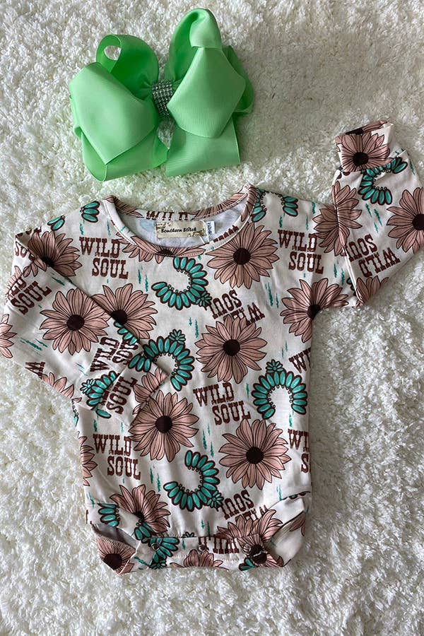 WILD SOUL flower & jewel print girls rompers - LECCE