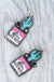 Wild West Cowboy Turquoise Enamel Coated Earrings - LECCE