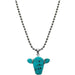 Wired Cow Head Shape Gemstone Pendant Necklace - LECCE