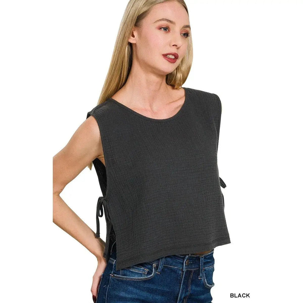 Woven Airflow Side Sleeveless Top - LECCE