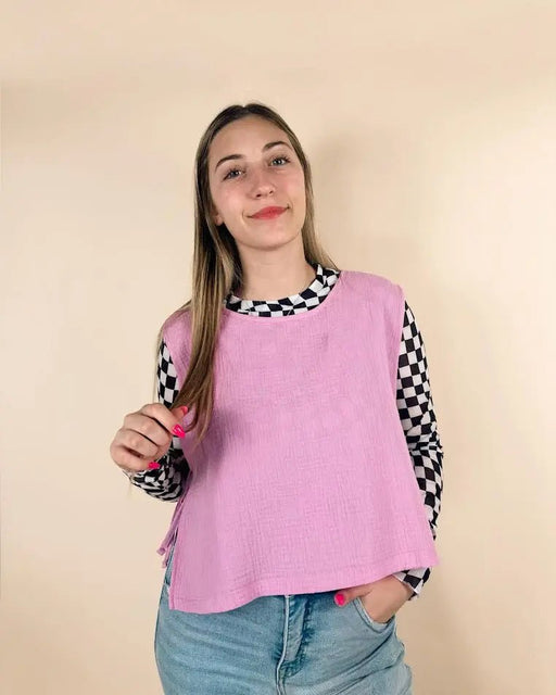 Woven Airflow Side Sleeveless Top - LECCE