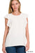 Woven Bubble Airflow Flutter Sleeve Top - LECCE
