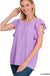 Woven Bubble Airflow Flutter Sleeve Top - LECCE