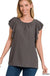 Woven Bubble Airflow Flutter Sleeve Top - LECCE