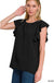 Woven Bubble Airflow Flutter Sleeve Top - LECCE