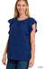 Woven Bubble Airflow Flutter Sleeve Top - LECCE
