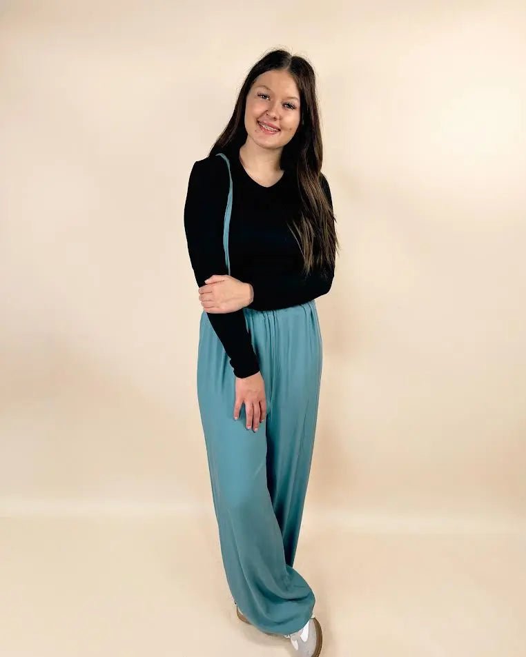Woven Tie Back Suspender Jumpsuit With Pockets - LECCE