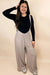 Woven Tie Back Suspender Jumpsuit With Pockets - LECCE