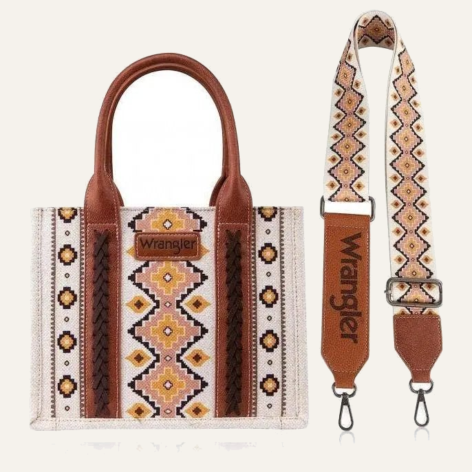 Montana West Wrangler Aztec Tote on soft white background