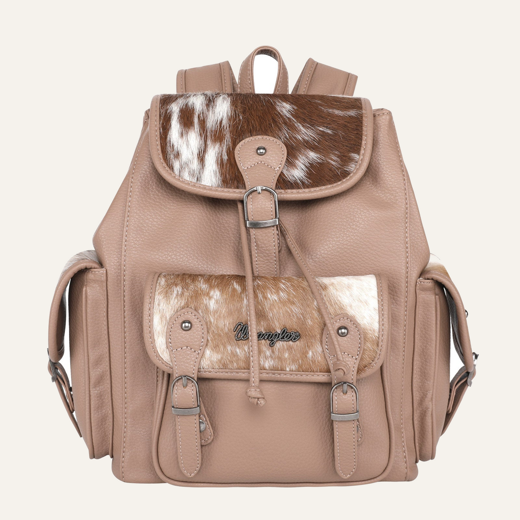 Wrangler Hair-On Cowhide Backpack - Khaki