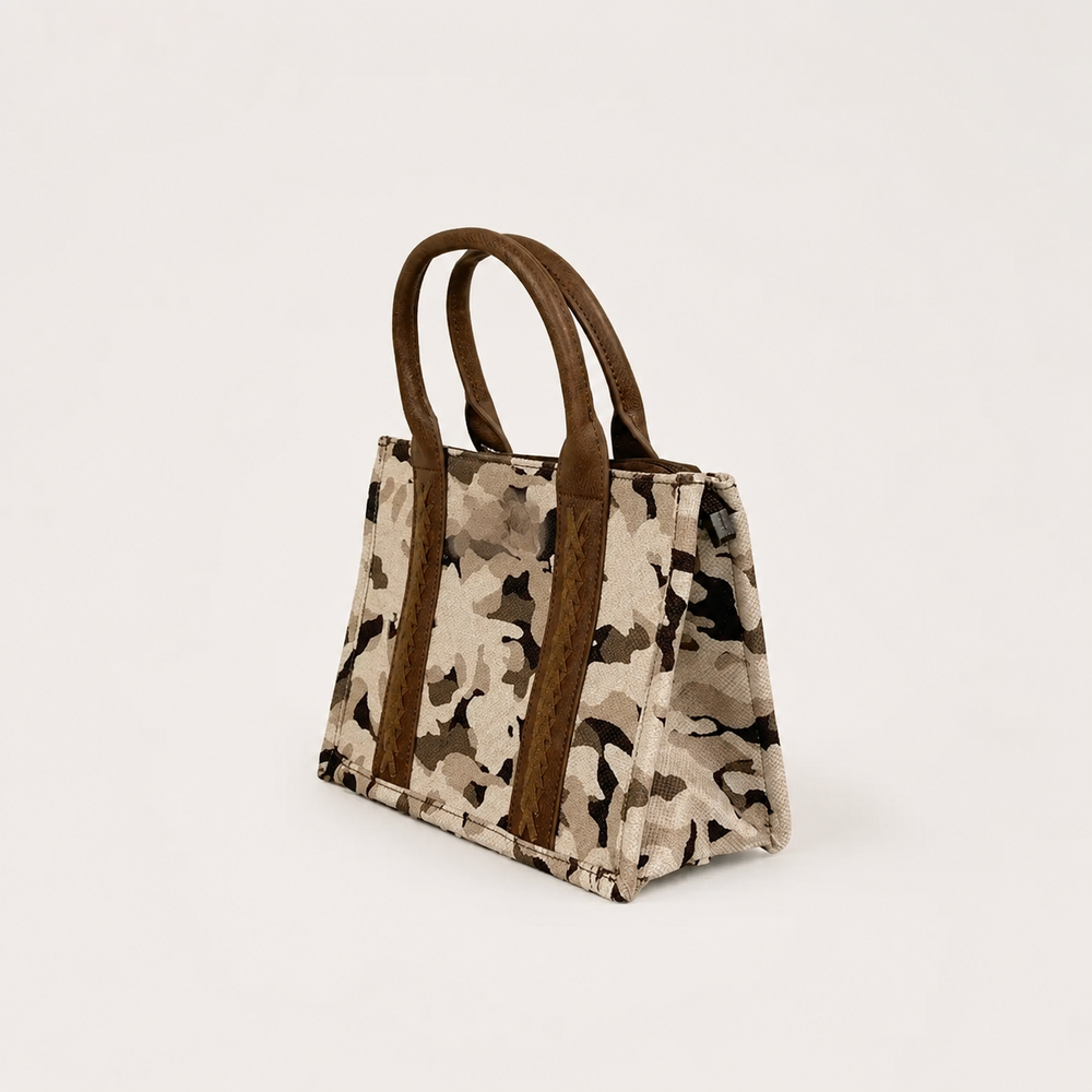 Wrangler Camo Print Concealed Carry Tote on soft-white background