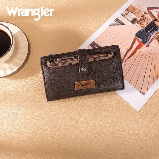 Wrangler Leopard Bi - fold Wallet with Detachable Pouch - LECCE