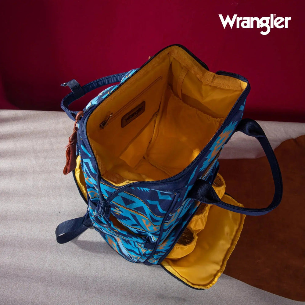 Wrangler Navy Aztec Printed Callie Backpack - LECCE