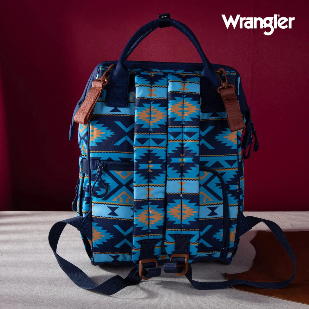 Wrangler Navy Aztec Printed Callie Backpack