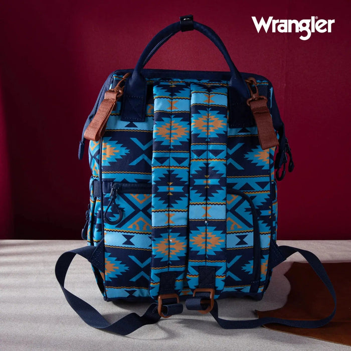 Wrangler Navy Aztec Printed Callie Backpack - LECCE