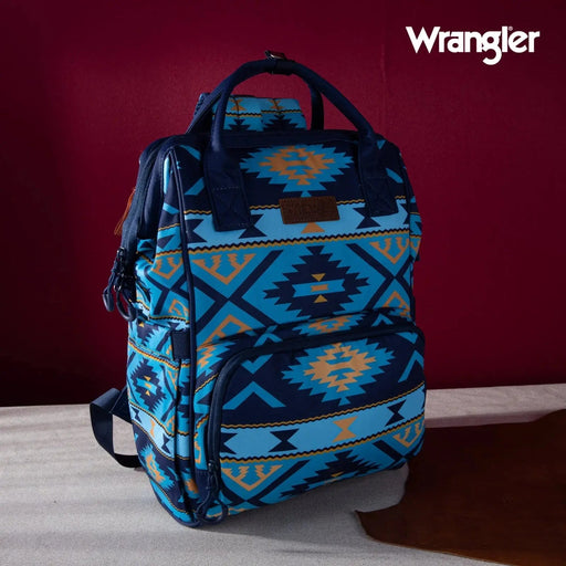 Wrangler Navy Aztec Printed Callie Backpack - LECCE