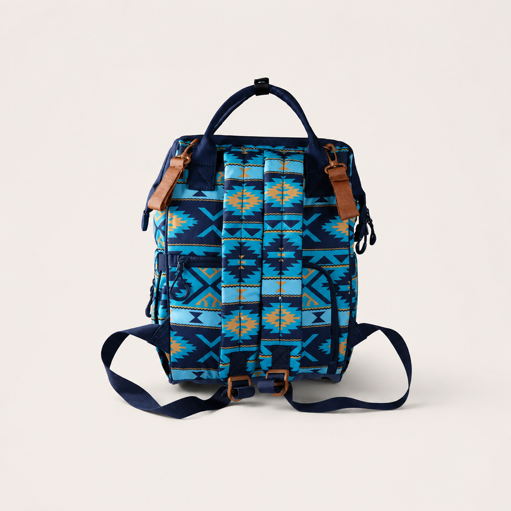 Wrangler Navy Aztec Printed Callie Backpack
