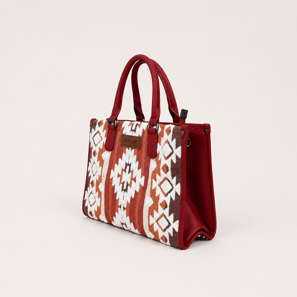 Wrangler Sherpa Aztec Canvas Tote/Crossbody Purses