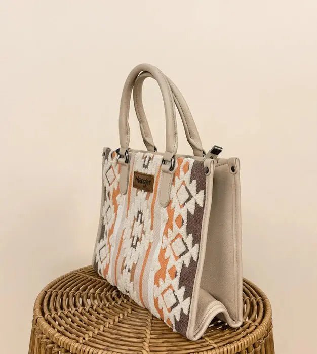 Wrangler Sherpa Aztec Canvas Tote/Crossbody Purses - LECCE