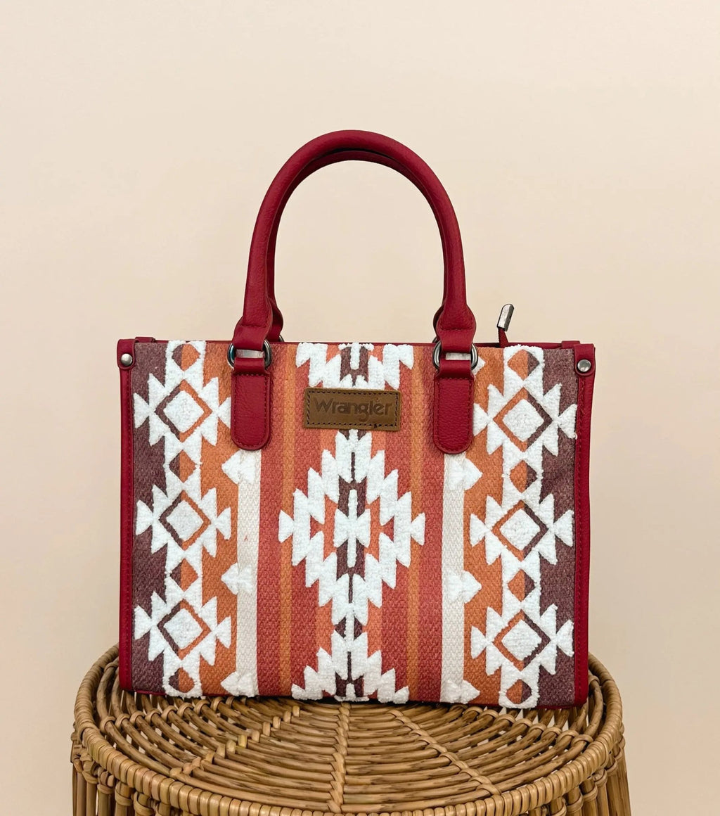 Wrangler Sherpa Aztec Canvas Tote/Crossbody Purses