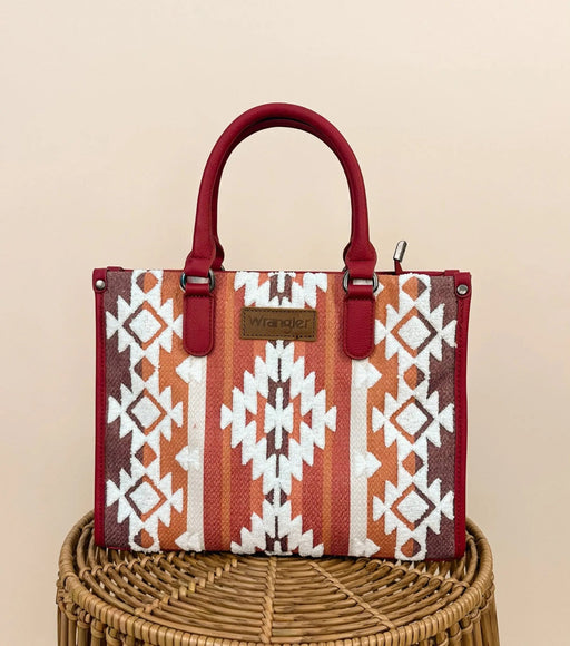 Wrangler Sherpa Aztec Canvas Tote/Crossbody Purses - LECCE