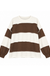 Zenana chocolate and ivory French terry color-block exposed-seam top on a white background