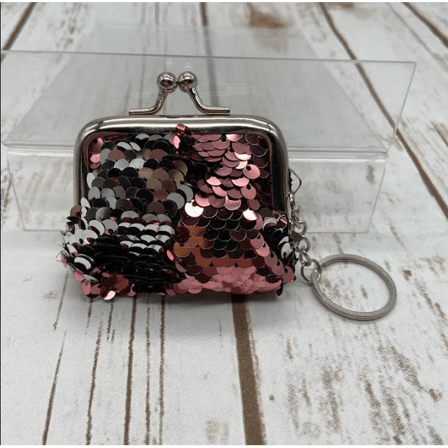 Sequin coin bag keychains