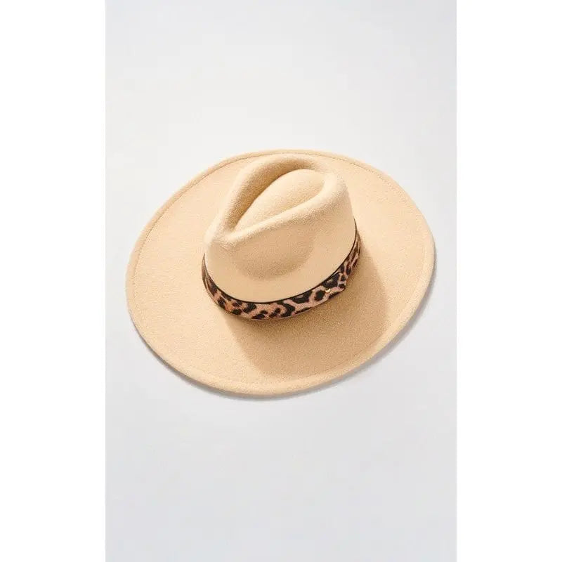 Panama rancher hat with animal print strap LECCE