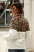 Fleece teddy leopard patched pullover LECCE
