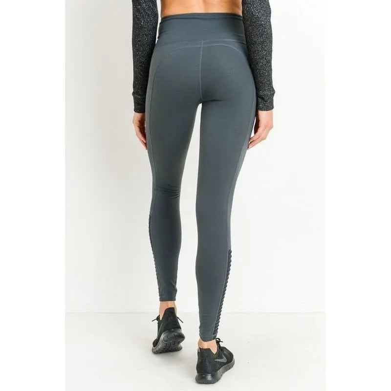 Highwaist Zipper Pocket Moto Mesh Full Leggings