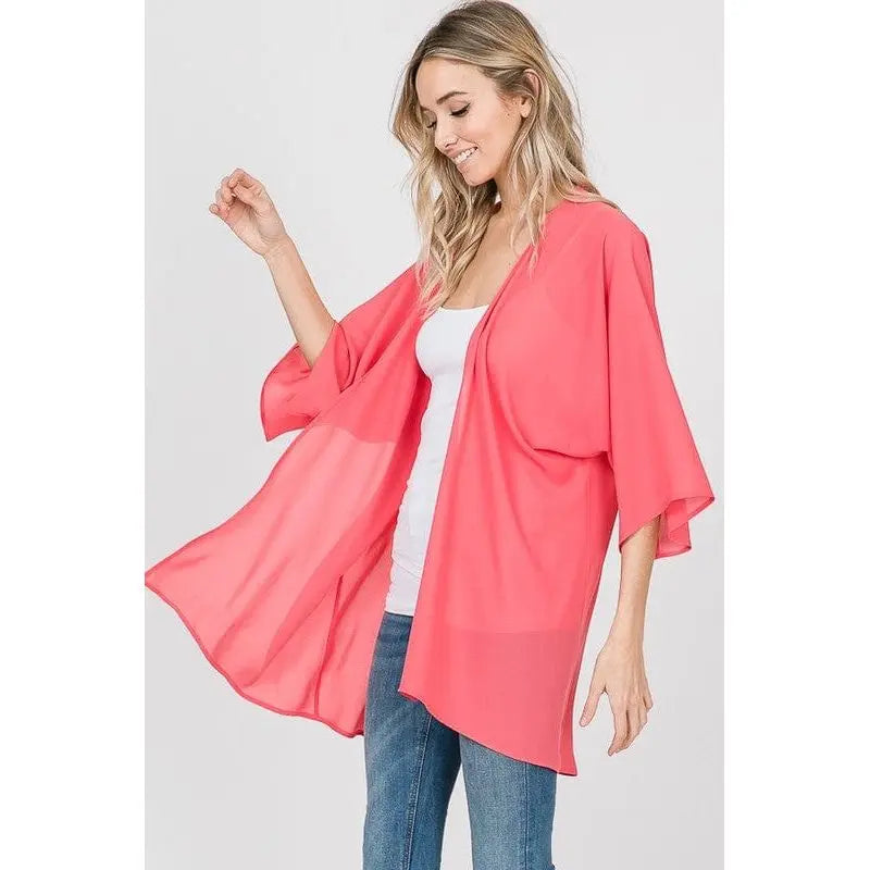 Neon Solid Kimono Cardigan Lovely J