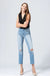 Flying Monkey High Rise Clean Cut And Fray Hem Ankle Straight Flying Monkey