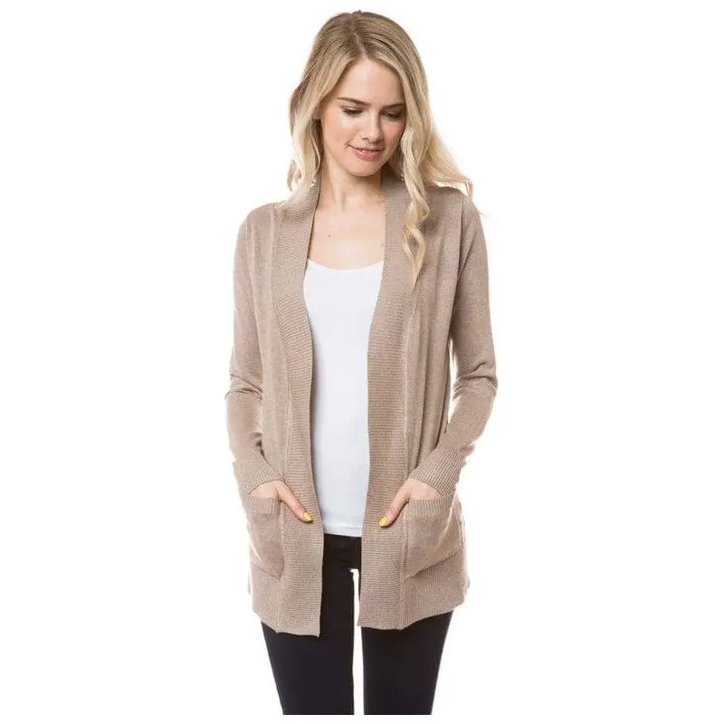 Women's Open Front Cardigan - Lightweight Knit Sweater Cielo