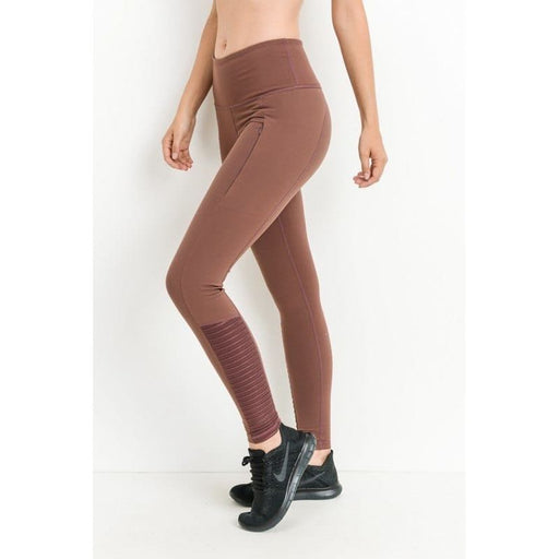 Highwaist Zipper Pocket Moto Mesh Full Leggings