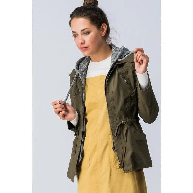 Double Zipper with Hood Coat