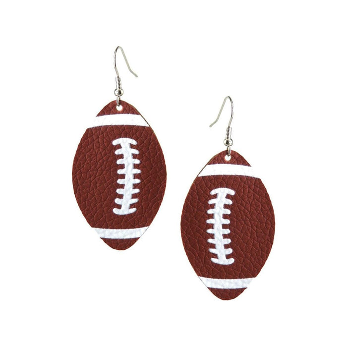 Leather Football Earrings