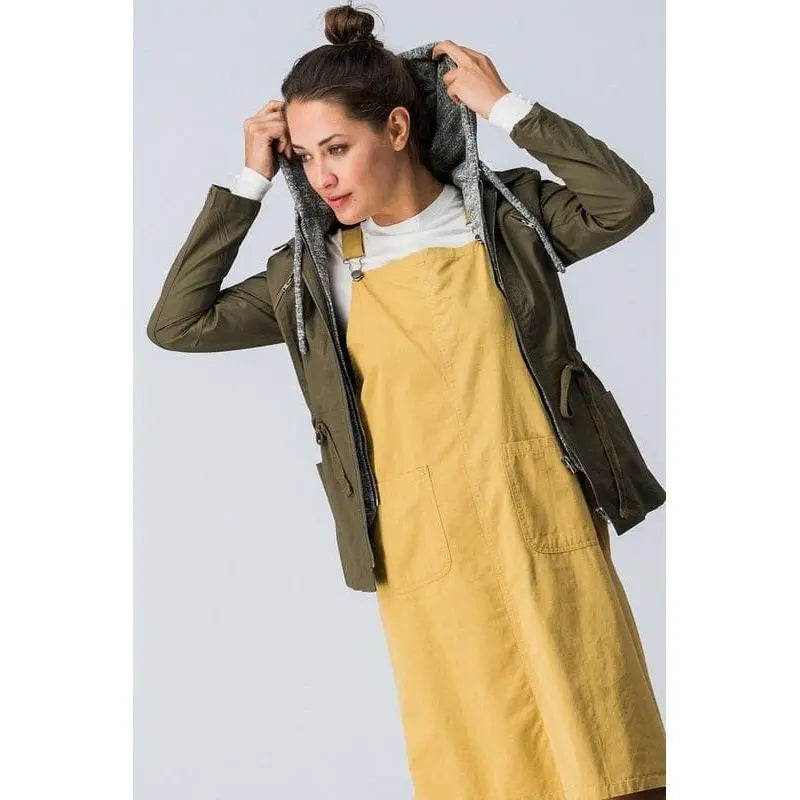 Double Zipper with Hood Coat
