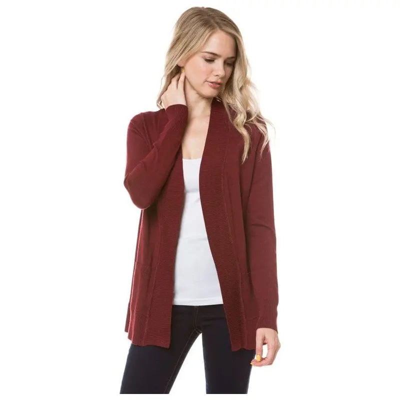 Women's Open Front Cardigan - Lightweight Knit Sweater Cielo