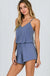 Sleeveless Strappy Romper with Drawstring Waist and self tie LECCE