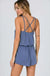 Sleeveless Strappy Romper with Drawstring Waist and self tie LECCE