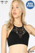 High neck lace cutout bralette with bra pads Zenana
