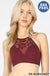 High neck lace cutout bralette 