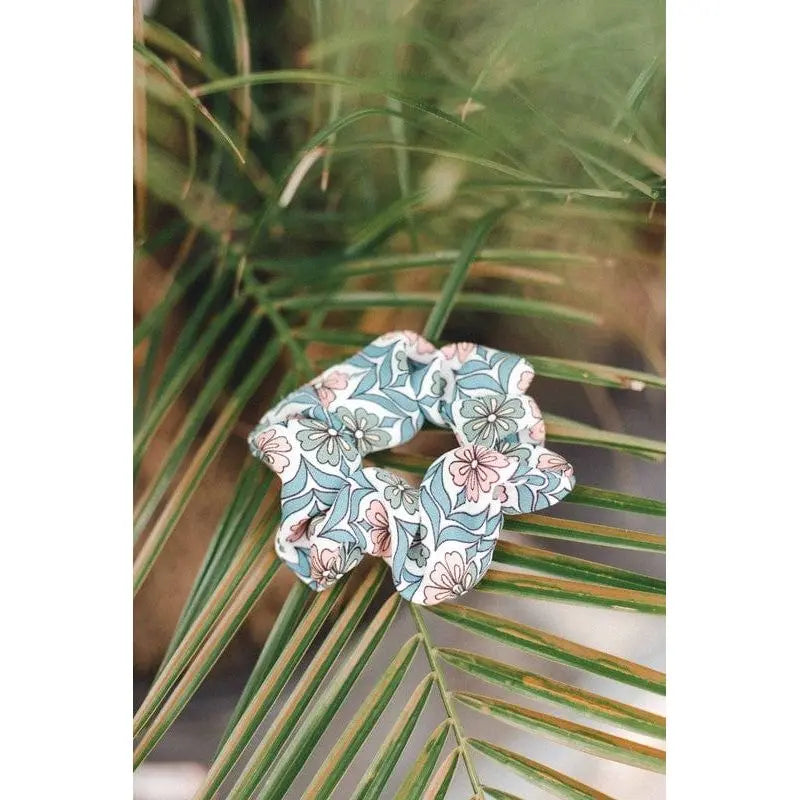 Blush Blue Floral Scrunchie LECCE