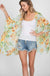 Flower chiffon open front kimono LECCE