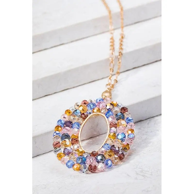 Oval and Glass Bead Necklace LECCE