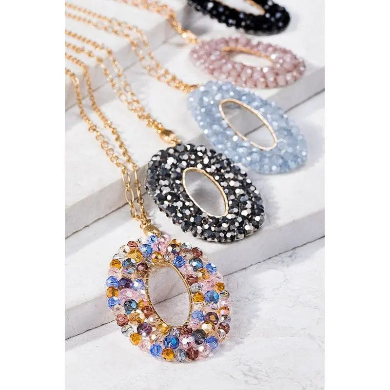 Oval and Glass Bead Necklace
