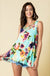Floral Print Sleeveless Crisscross Top